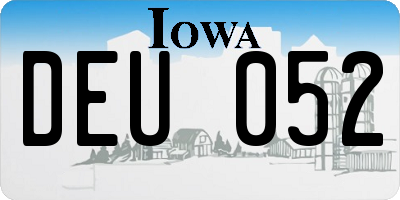 IA license plate DEU052