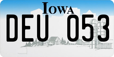 IA license plate DEU053