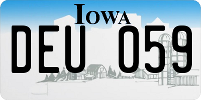 IA license plate DEU059