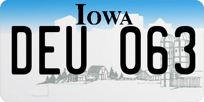 IA license plate DEU063