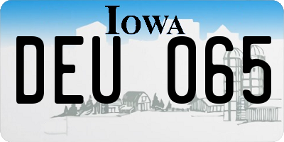IA license plate DEU065