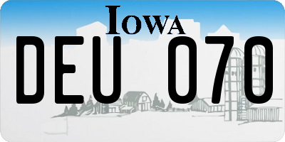 IA license plate DEU070