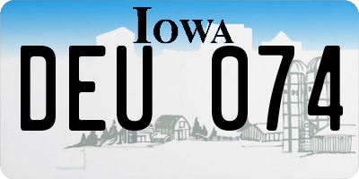 IA license plate DEU074