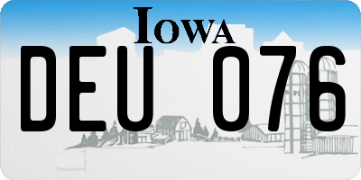 IA license plate DEU076