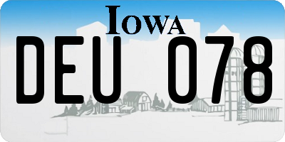IA license plate DEU078