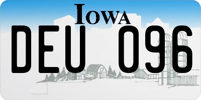 IA license plate DEU096