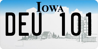 IA license plate DEU101