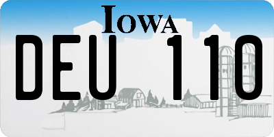 IA license plate DEU110