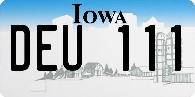 IA license plate DEU111