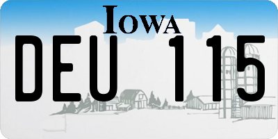 IA license plate DEU115