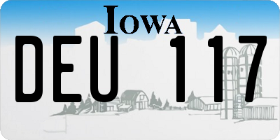IA license plate DEU117