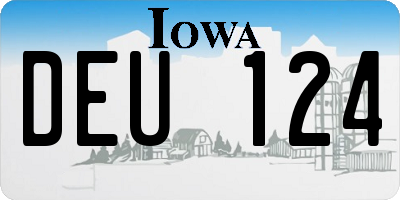 IA license plate DEU124