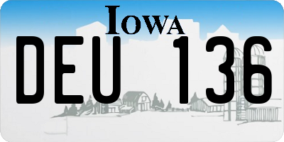 IA license plate DEU136