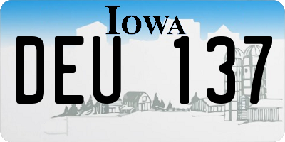 IA license plate DEU137