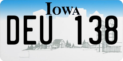 IA license plate DEU138