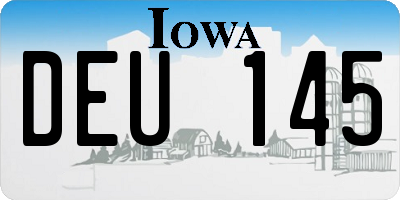 IA license plate DEU145