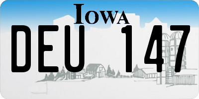 IA license plate DEU147
