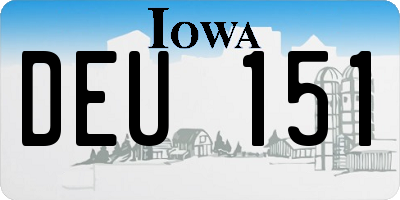 IA license plate DEU151