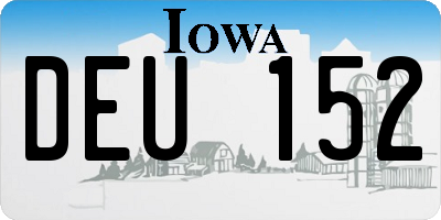 IA license plate DEU152