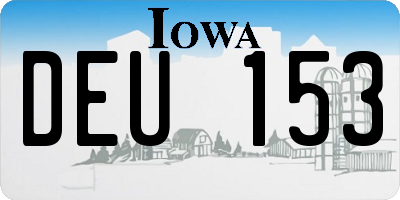 IA license plate DEU153