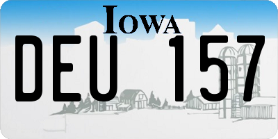 IA license plate DEU157