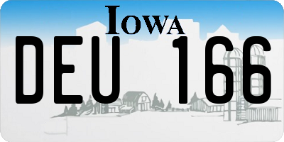 IA license plate DEU166