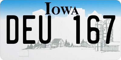 IA license plate DEU167