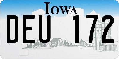 IA license plate DEU172