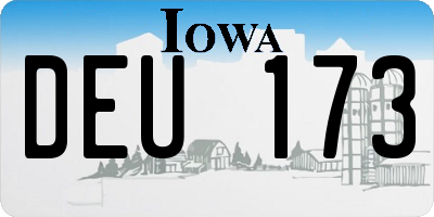 IA license plate DEU173