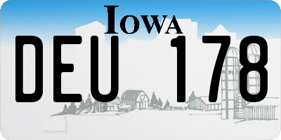 IA license plate DEU178