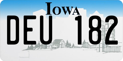 IA license plate DEU182