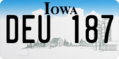 IA license plate DEU187