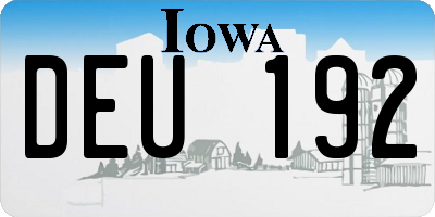 IA license plate DEU192