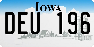 IA license plate DEU196