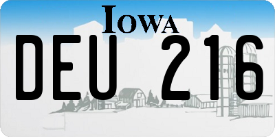 IA license plate DEU216