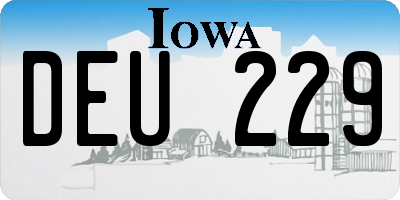 IA license plate DEU229