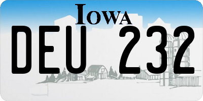 IA license plate DEU232