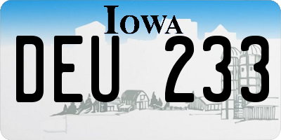 IA license plate DEU233