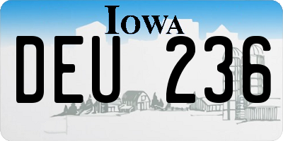 IA license plate DEU236
