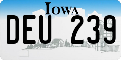 IA license plate DEU239