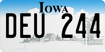IA license plate DEU244