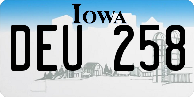 IA license plate DEU258