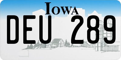 IA license plate DEU289