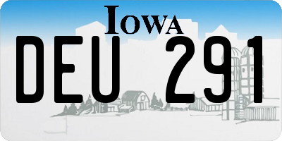 IA license plate DEU291
