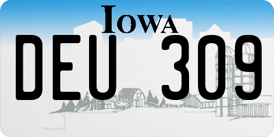 IA license plate DEU309