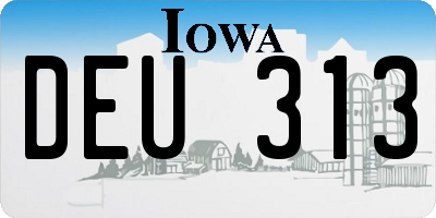 IA license plate DEU313