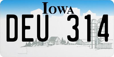 IA license plate DEU314