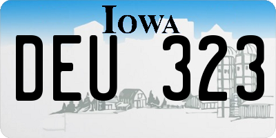 IA license plate DEU323