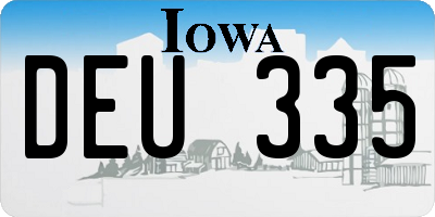 IA license plate DEU335