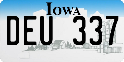 IA license plate DEU337